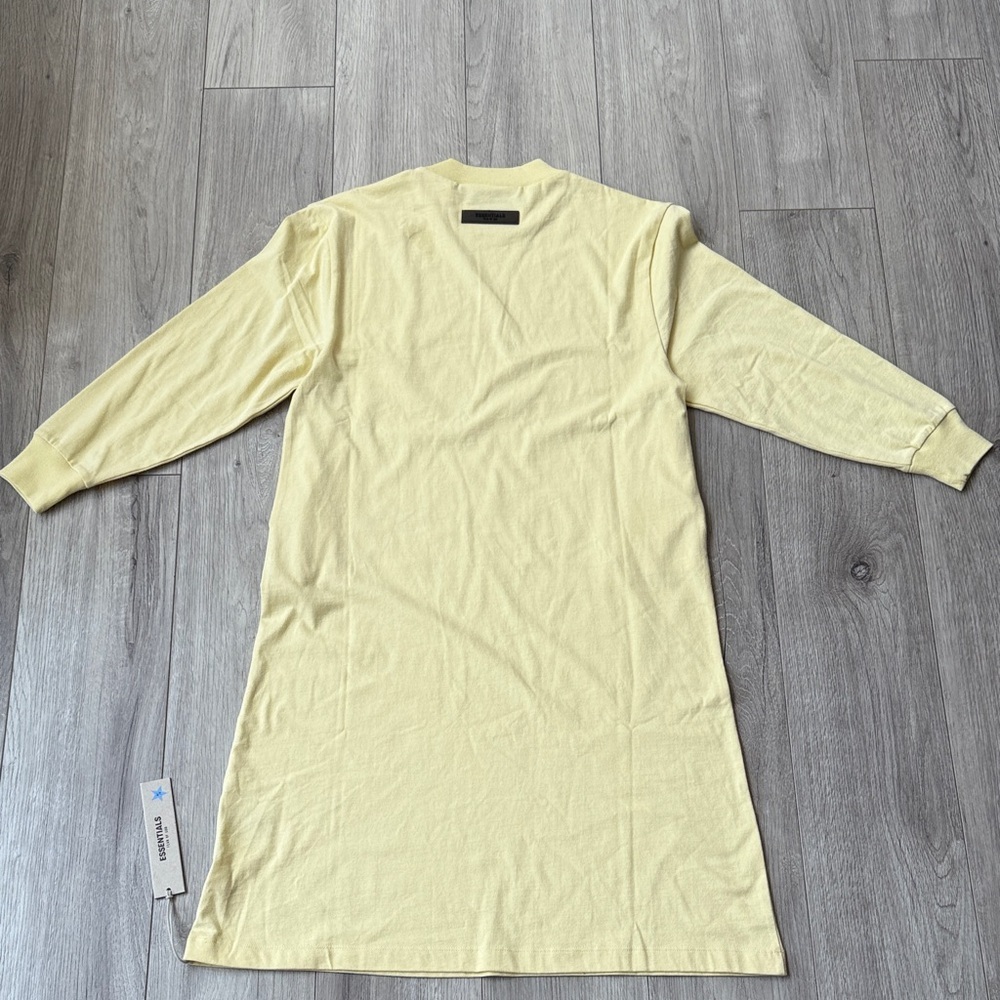 Fear of God Essentials Long-Sleeve Tee Dress 'Canary' - Picture 2 of 9